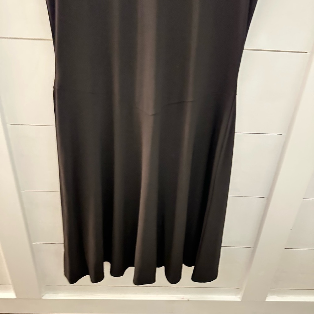 RALPH LAUREN L Black Stretch midi length woman evening dress minimalist LBD - Picture 11 of 13